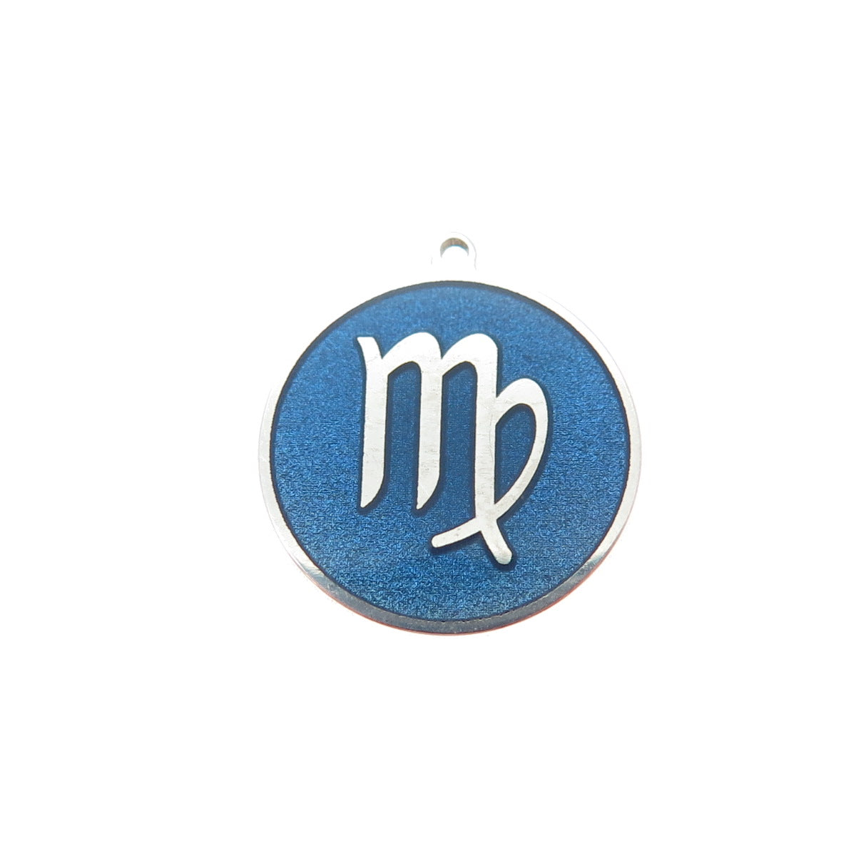 TOKEMOTI 925 Sterling Silver Blue Enamel Virgo Zodiac Minimalist Charm Pendant