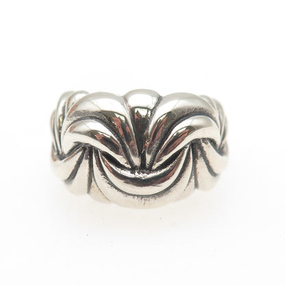 925 Sterling Silver Vintage Modernist Oxidized Ring Size 5.75