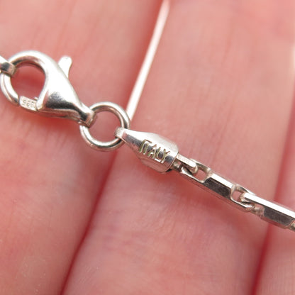 925 Sterling Silver Vintage Italy Anchor Bar Chain Necklace 24"