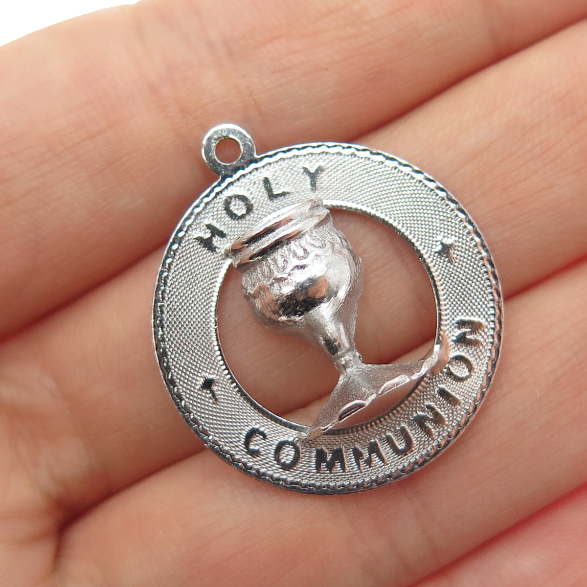 MARC MERCY 925 Sterling Silver Vintage Holy Communion Charm Pendant