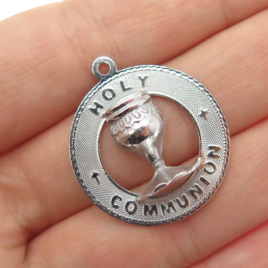 MARC MERCY 925 Sterling Silver Vintage Holy Communion Charm Pendant