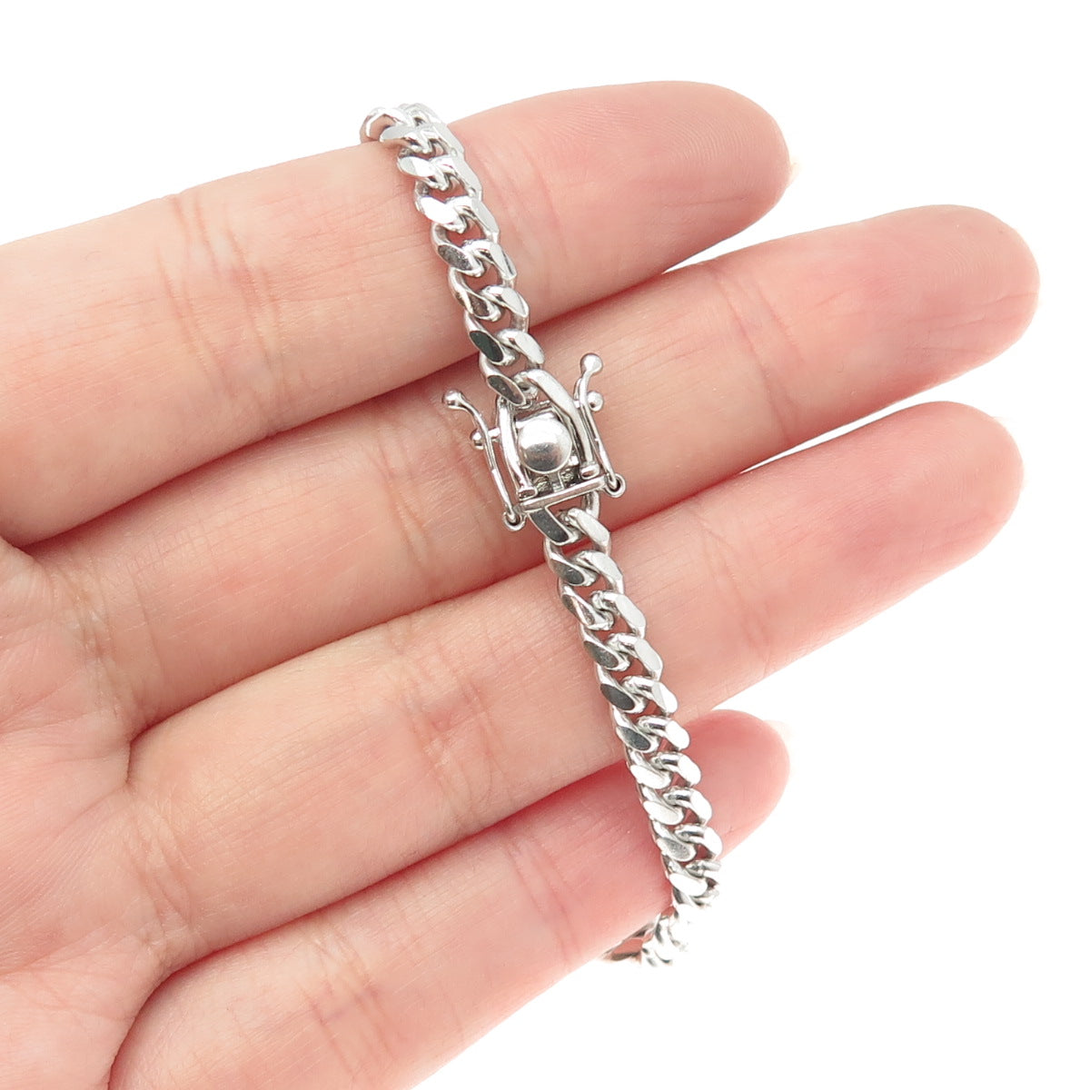 925 Sterling Silver Italy Cuban Chain Necklace 16"