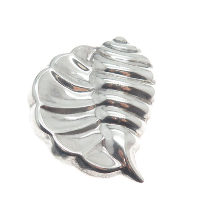 925 Sterling Silver Vintage Mexico Modernist Puffy Seashell Pin Brooch