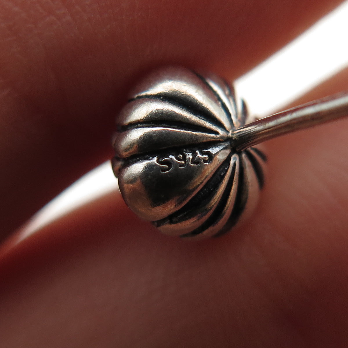 925 Sterling Silver Purple Glass Oxidized Stud Earrings