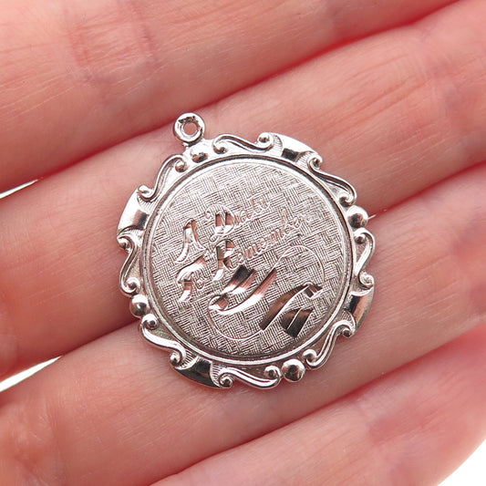 Griffith & Sons 925 Sterling Silver Vintage A Date To Remember Charm Pendant