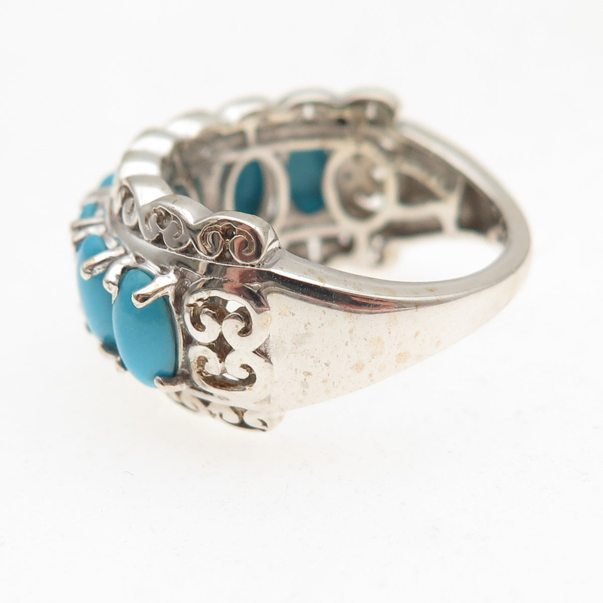 Chuck Clemency 925 Sterling Silver Real Sleeping Beauty Turquoise Ring Size 6.25
