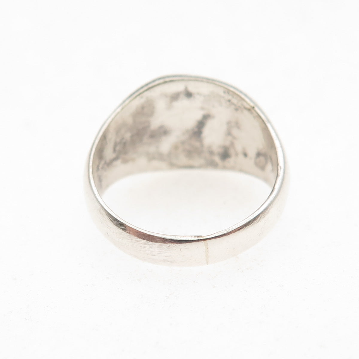 925 Sterling Silver Vintage Real Lapis Oxidized Dome Ring Size 4.5