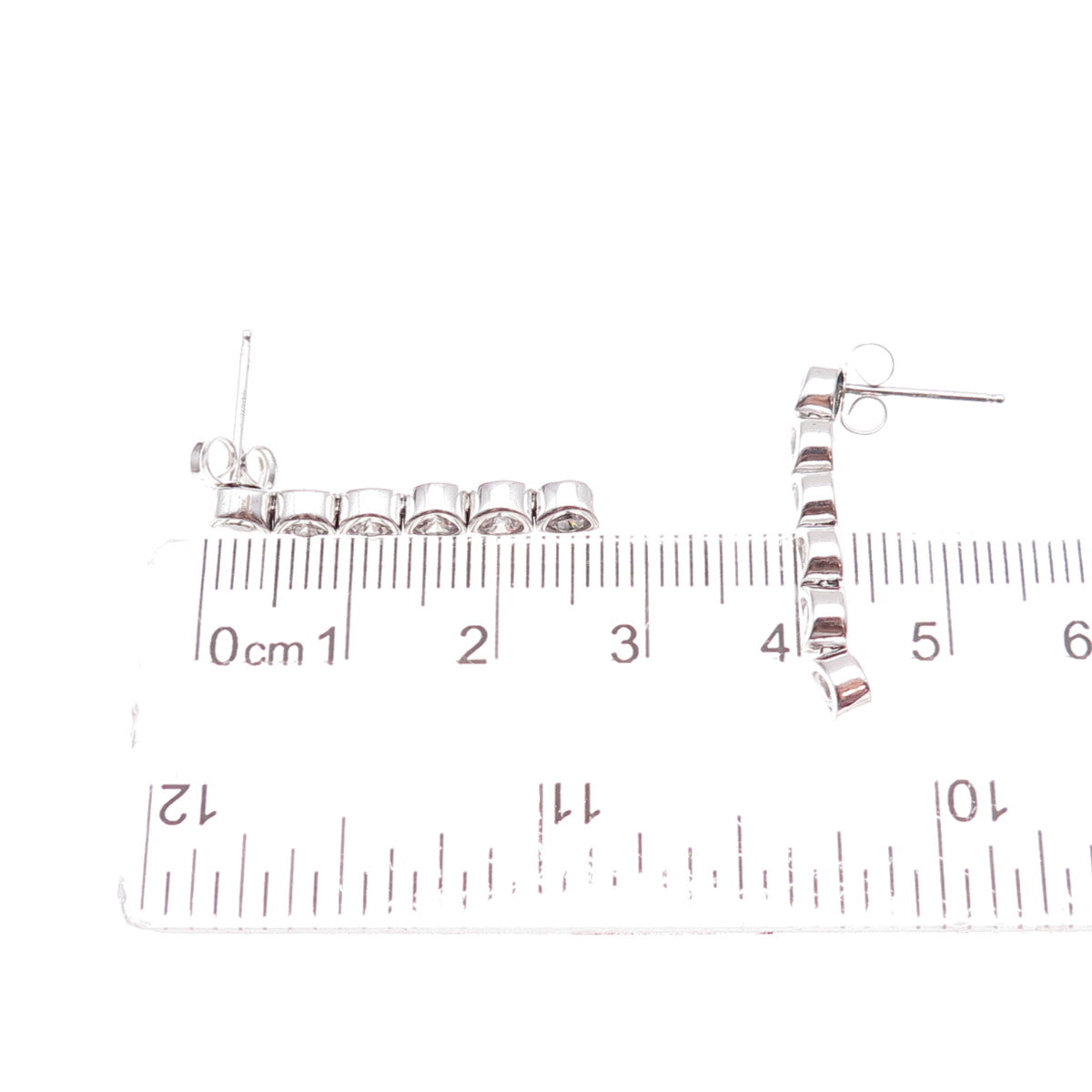 925 Sterling Silver Round-Cut C Z Dangle Earrings