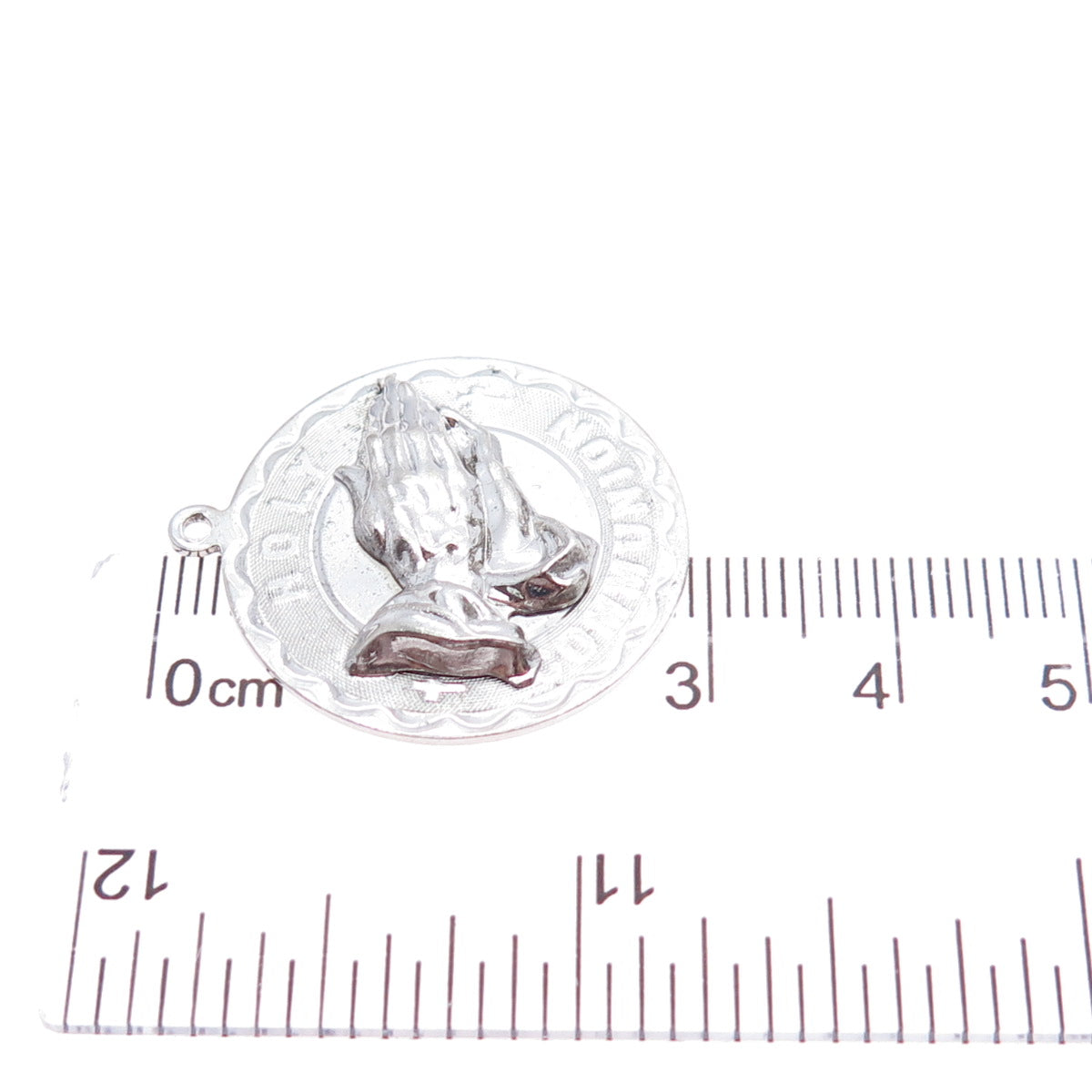 SPENCER 925 Sterling Silver Vintage Holy Communion Praying Hands Charm Pendant