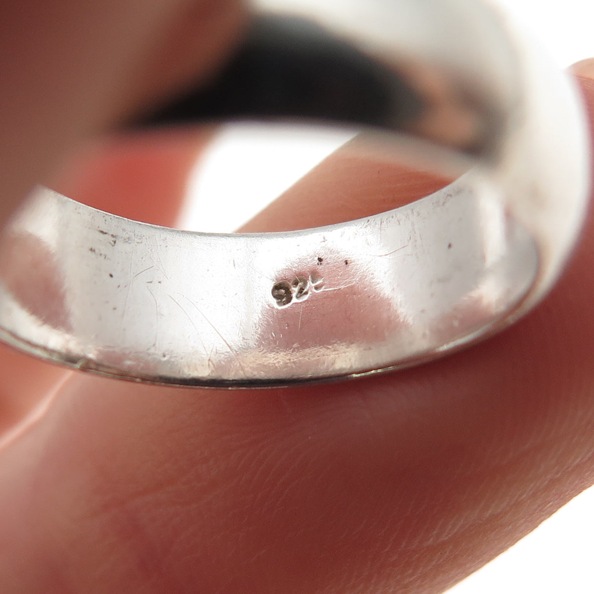 925 Sterling Silver Vintage Classic Wedding Band Ring Size 4.75