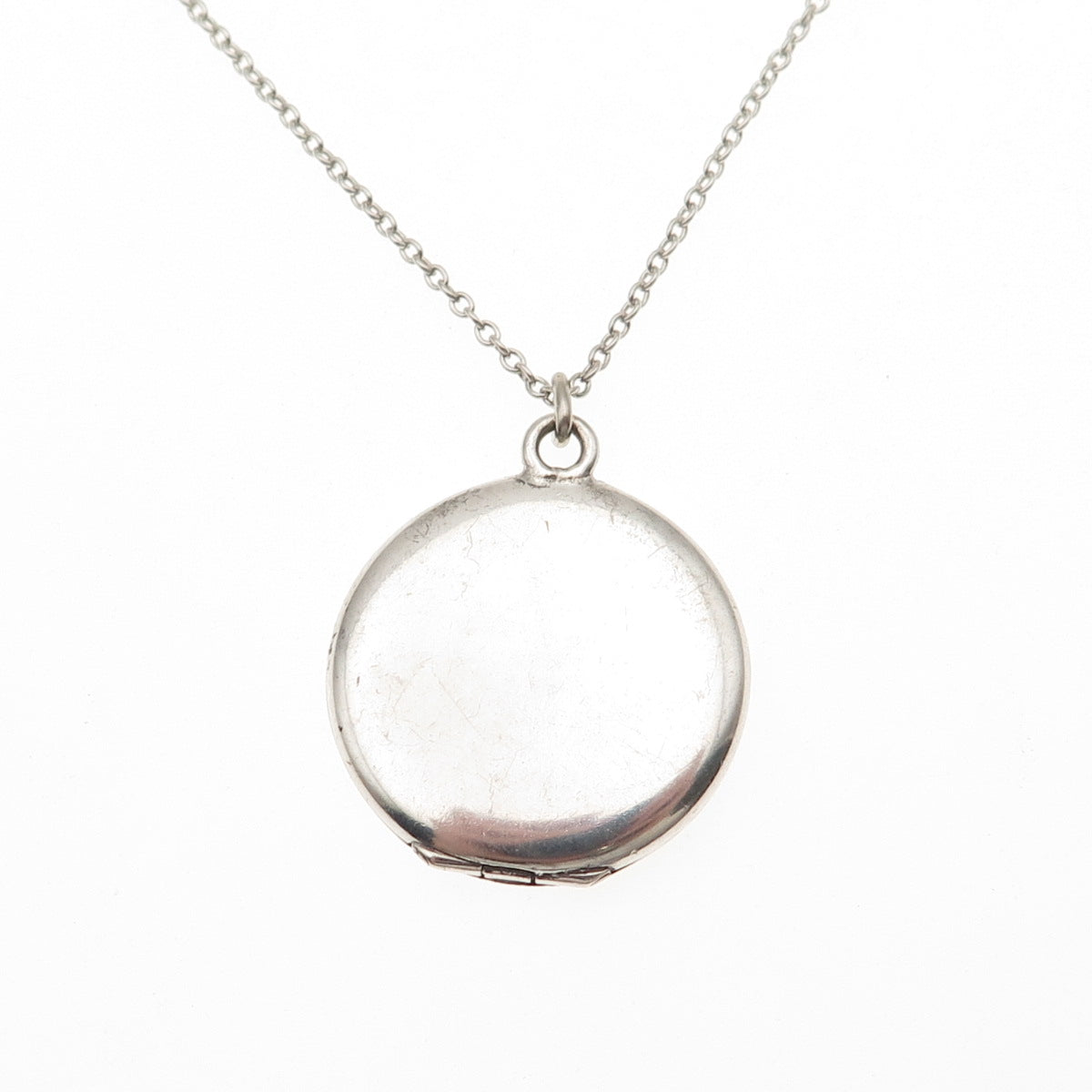 Binder Bros Sterling Silver Antique Art Deco Locket Pendant Chain Necklace 20"