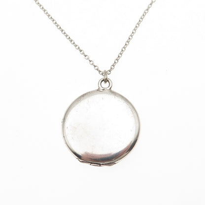 Binder Bros Sterling Silver Antique Art Deco Locket Pendant Chain Necklace 20"