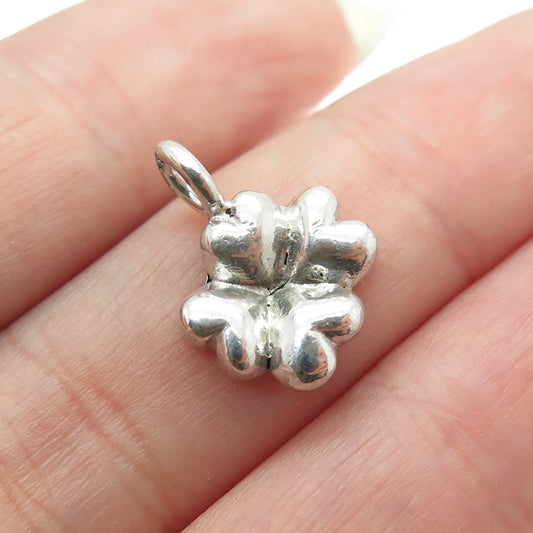 925 Sterling Silver Vintage Abstract Clover for Good Luck Pendant