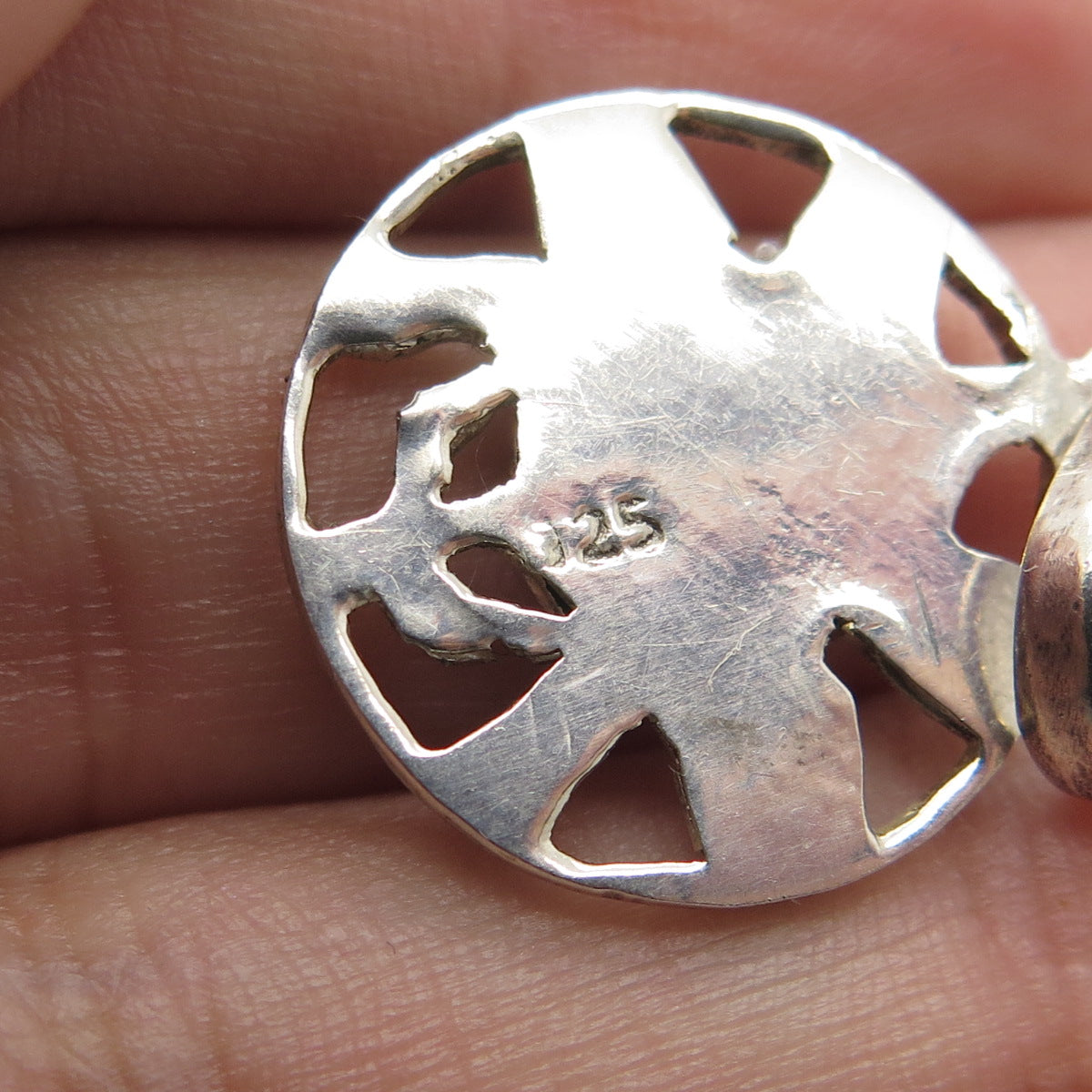 925 Sterling Silver Vintage Beetle Symbol Pendant