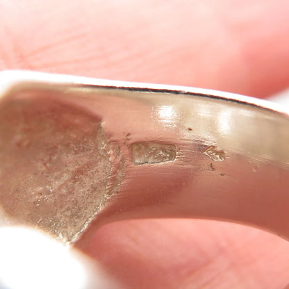 925 Sterling Silver Vintage Ribbed Wide Ring Size 6