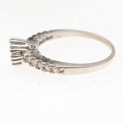 Charles Winston 925 Sterling Silver Round-Cut C Z Engagement Ring Size 9