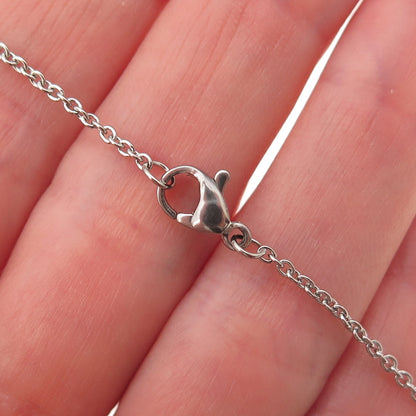 Chuck Clemency 925 Sterling Silver Real Tanzanite Cross Cable Chain Necklace 20"