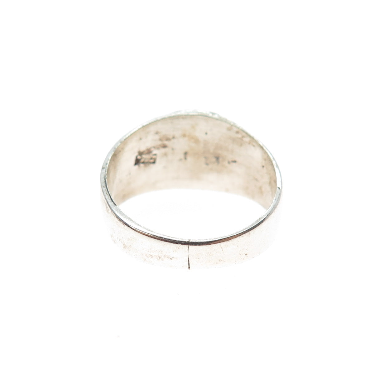 925 Sterling Silver Vintage Cancer Zodiac Sign Oxidized Signet Ring Size 4