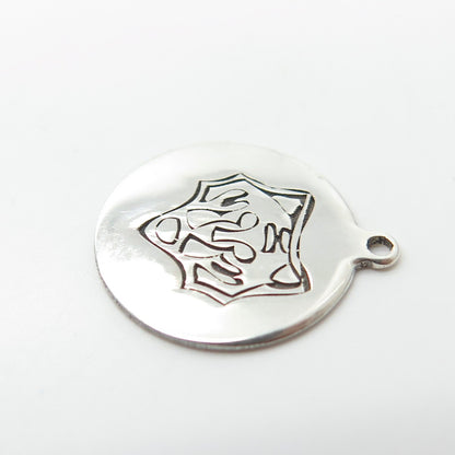 925 Sterling Silver USA Two In Town Tiger Charm Pendant