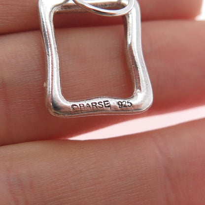 BARSE 925 Sterling Silver Vintage Modernist Square Dangle Earrings
