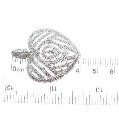 ROSS SIMONS 925 Sterling Silver Real Diamond Accent Cutout Heart Pendant