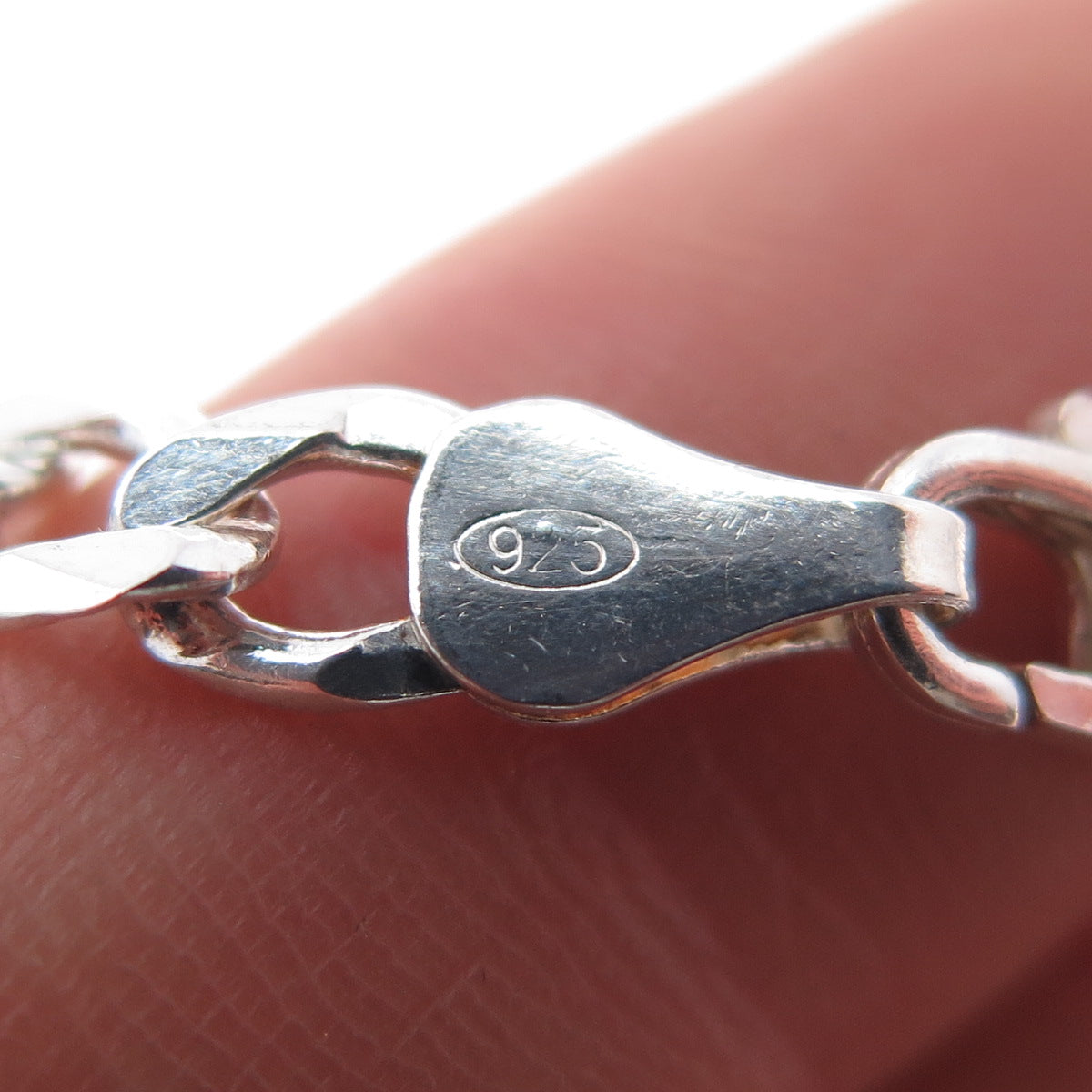 925 Sterling Silver Vintage Italy Figaro Chain Necklace 20"