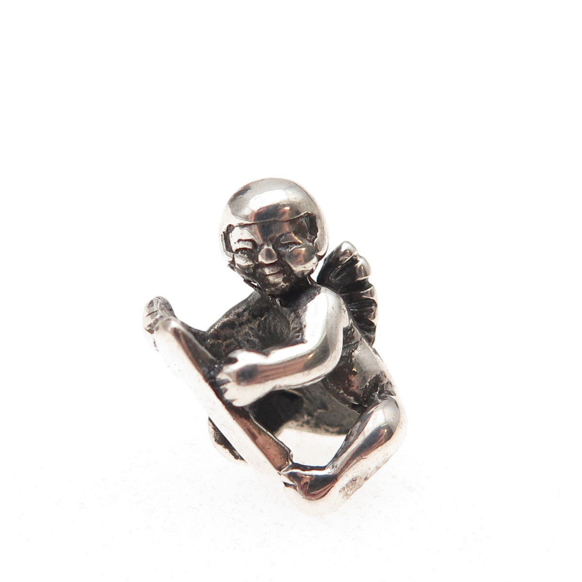 Trollbeads LAA 925 Sterling Silver 1st Birthday Cherub Slide Bead Charm