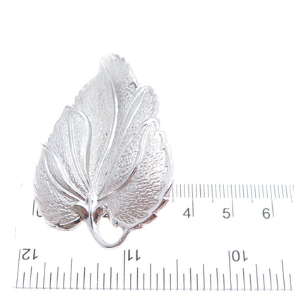 DANECRAFT 925 Sterling Silver Antique Art Deco Floral Leaf Pin Brooch
