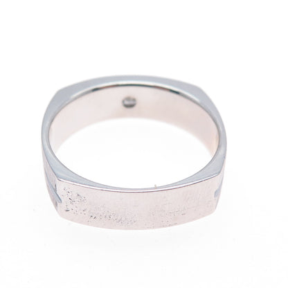 925 Sterling Silver Princess-Cut C Z Modernist Band Ring Size 10.5
