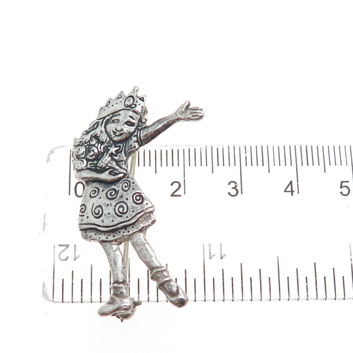 MARY ENGELBREIT 925 Sterling Silver Vintage Princess Modernist Pin Brooch