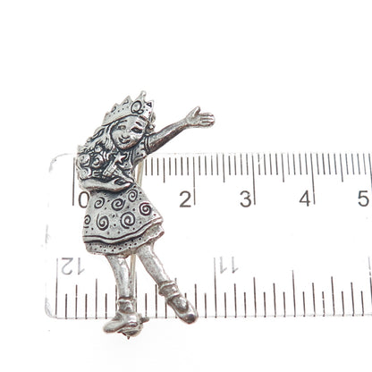 MARY ENGELBREIT 925 Sterling Silver Vintage Princess Modernist Pin Brooch
