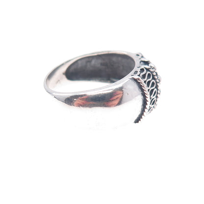 CHARLES WINSTON 925 Sterling Silver Vintage Modernist Swirl Ring Size 7.25