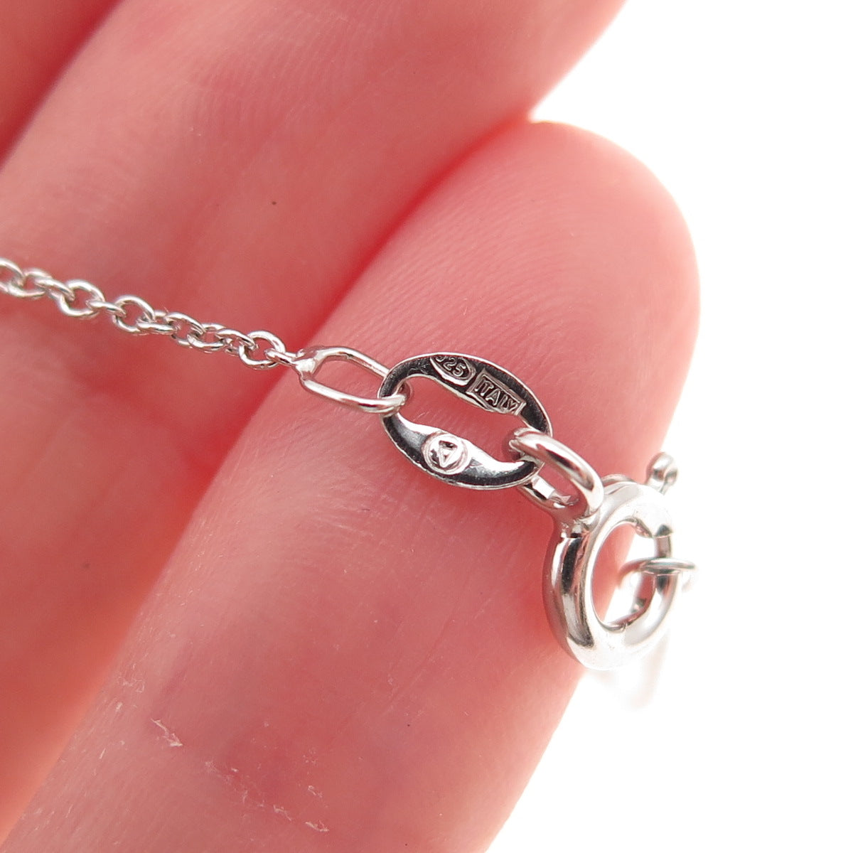 Sun 925 Sterling Silver Real Diamond Mom Heart Cable Chain Necklace 18"