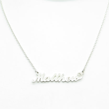 925 Sterling Silver "Matthew" Personalized Cable Chain Necklace 16"