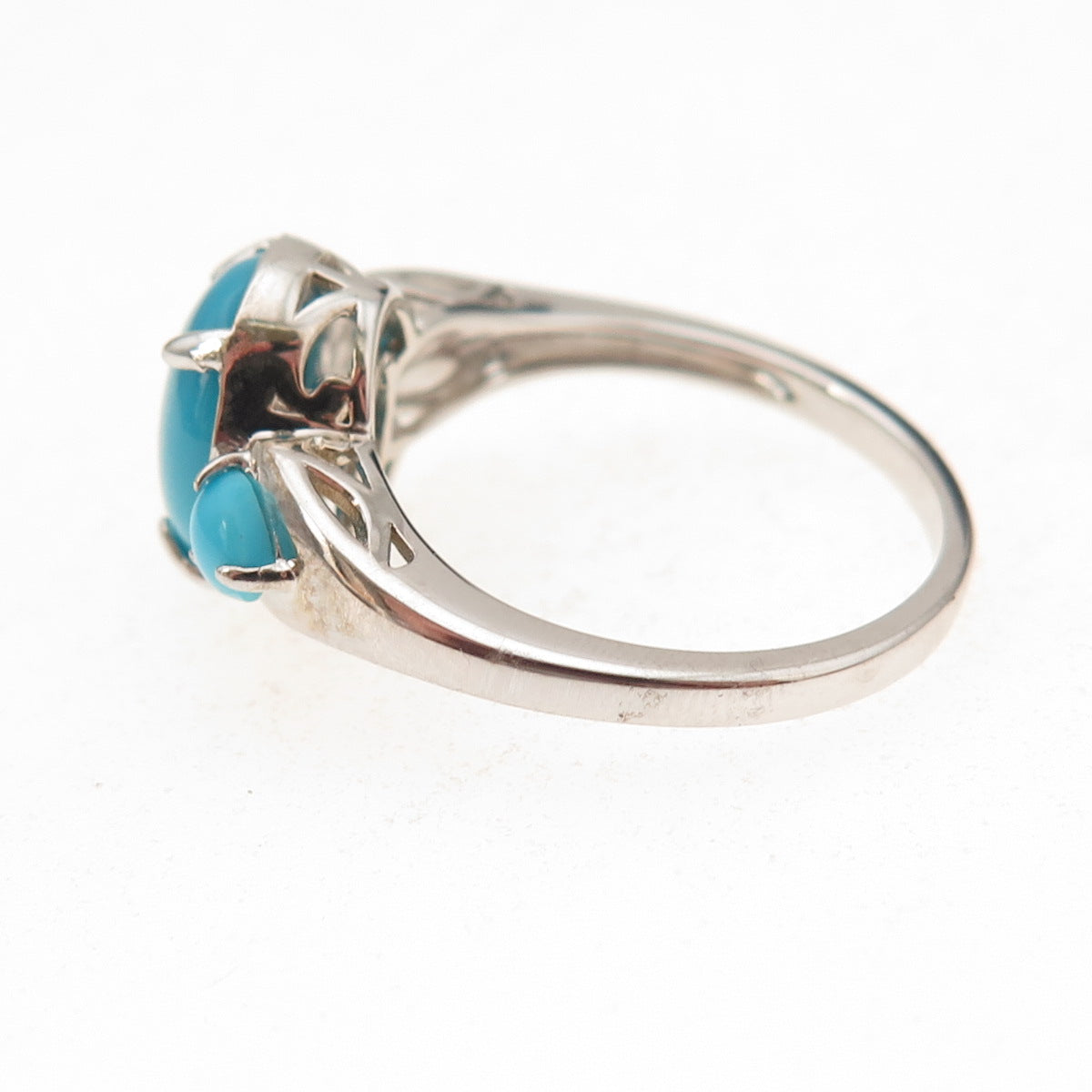925 Sterling Silver Real Sleeping Beauty Turquoise Ring Size 8