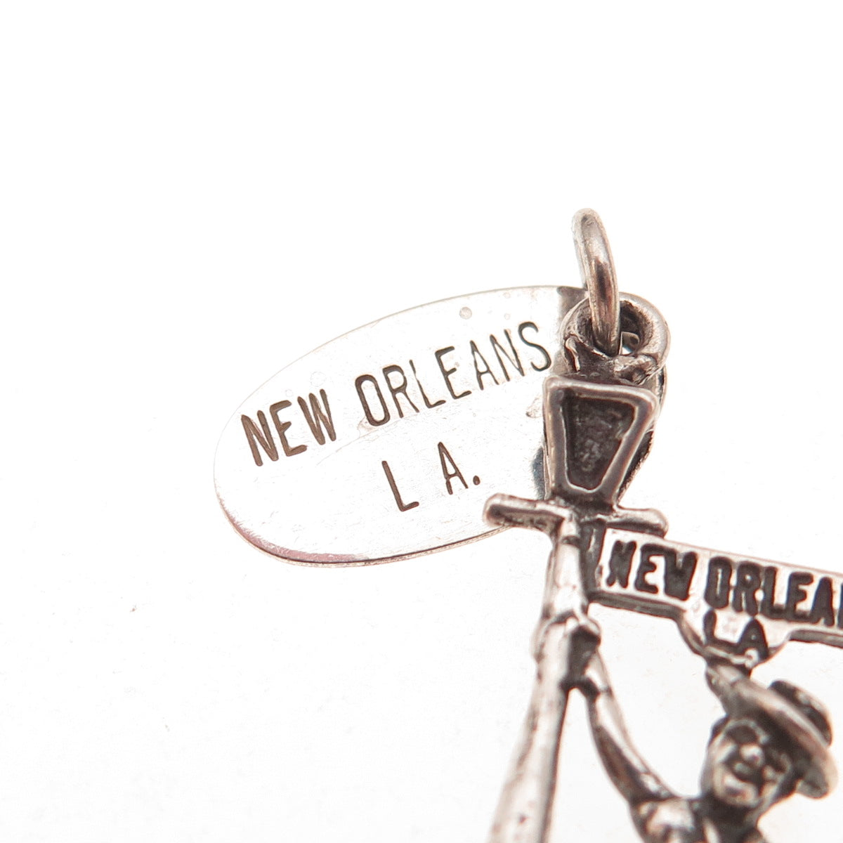 Maisels 925 Sterling Silver Vintage New Orleans Drunk at Lamppost Charm Pendant
