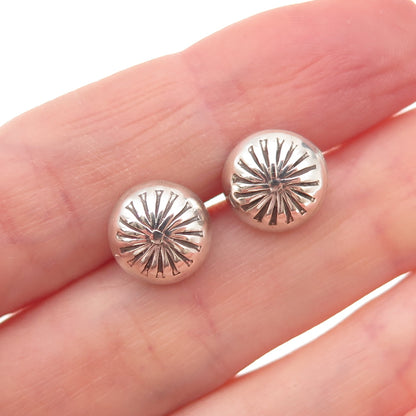 Old Pawn 925 Sterling Silver Vintage Southwestern Concho Tribal Stud Earrings