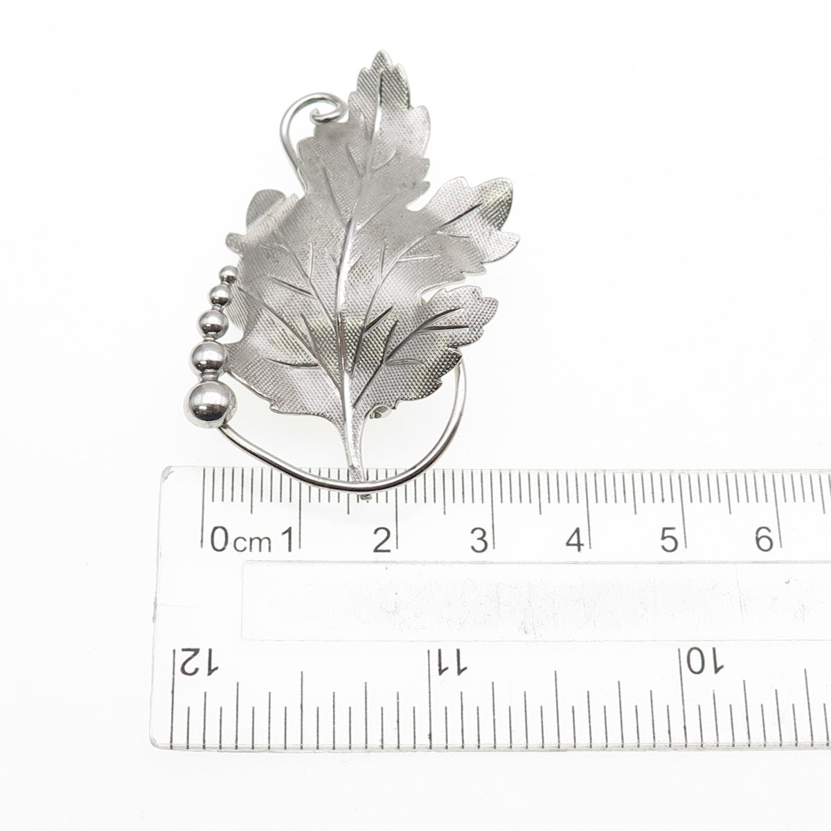 CARL ART 925 Sterling Silver Vintage Modernist Maple Leaf Pin Brooch
