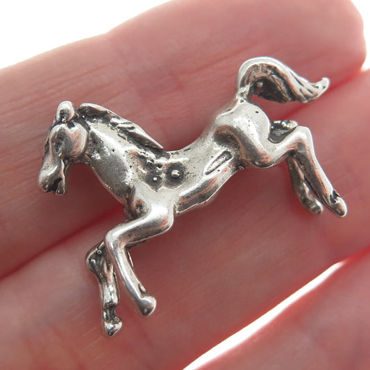 800 Silver Vintage Wild Horse Oxidized Miniature
