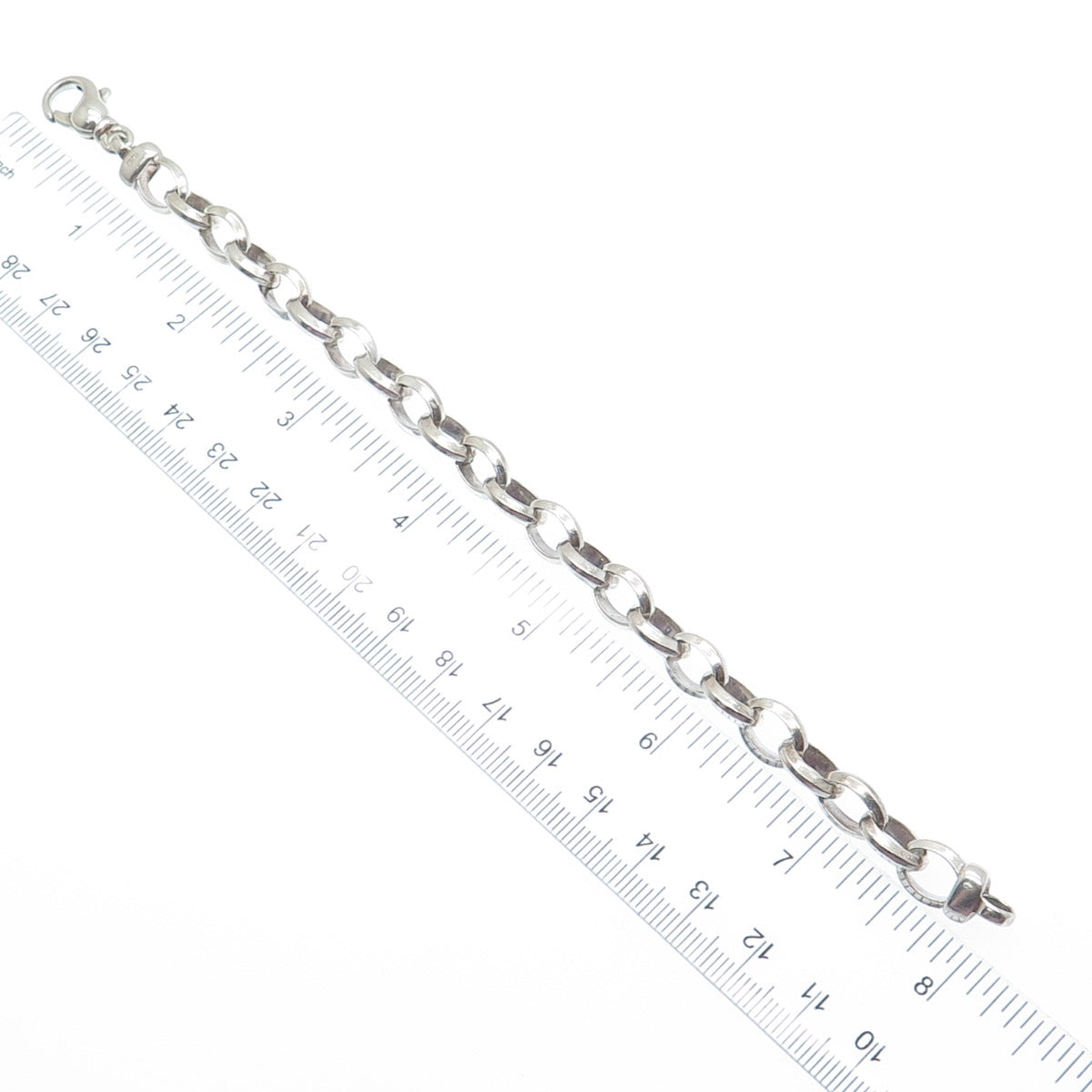 925 Sterling Silver Vintage Italy Cable Link Bracelet 7.25"