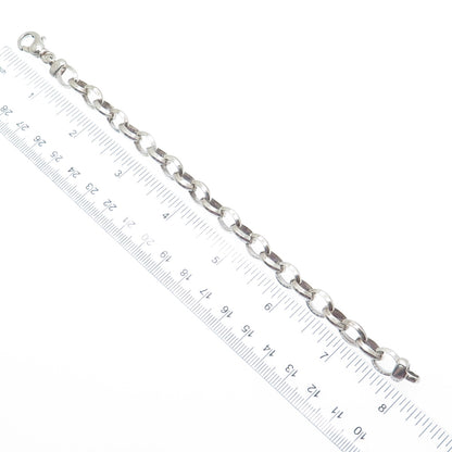 925 Sterling Silver Vintage Italy Cable Link Bracelet 7.25"