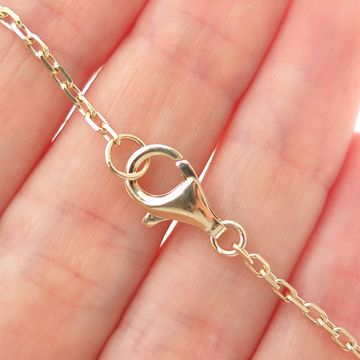 925 Sterling Silver Gold Plated Vintage Rose Box Tassel Cable Chain Necklace 18"