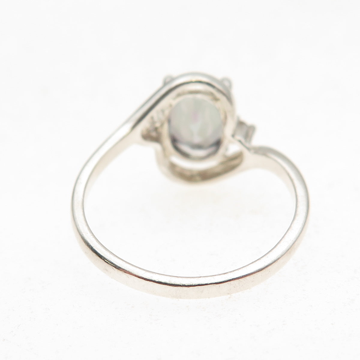 Nevada 925 Sterling Silver Vintage Real Mystic Topaz & C Z Ring Size 8
