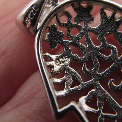 925 Sterling Silver Vintage Hamsa Amulet Charm Pendant