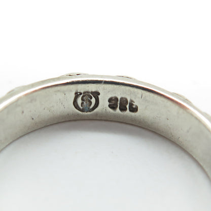 925 Sterling Silver Vintage Spiral All Around Band Ring Size 6.5