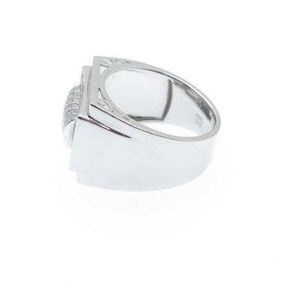 925 Sterling Silver Round-Cut Shaped C Z Sparkle Ring Size 10.25