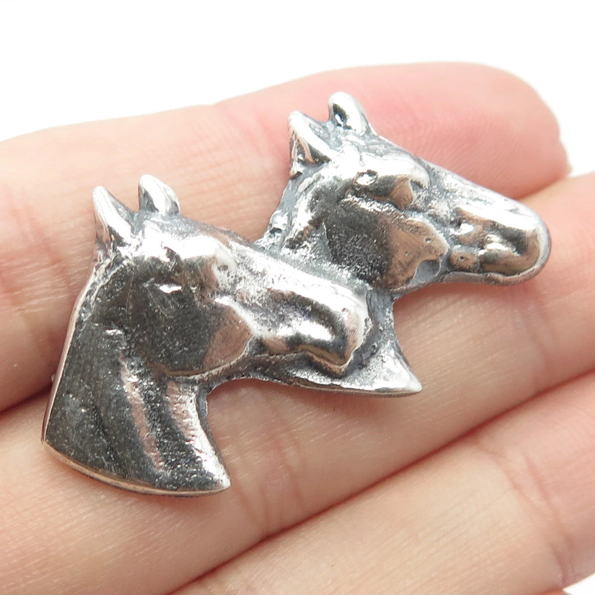 925 Sterling Silver Vintage Horse's Head Pin Brooch