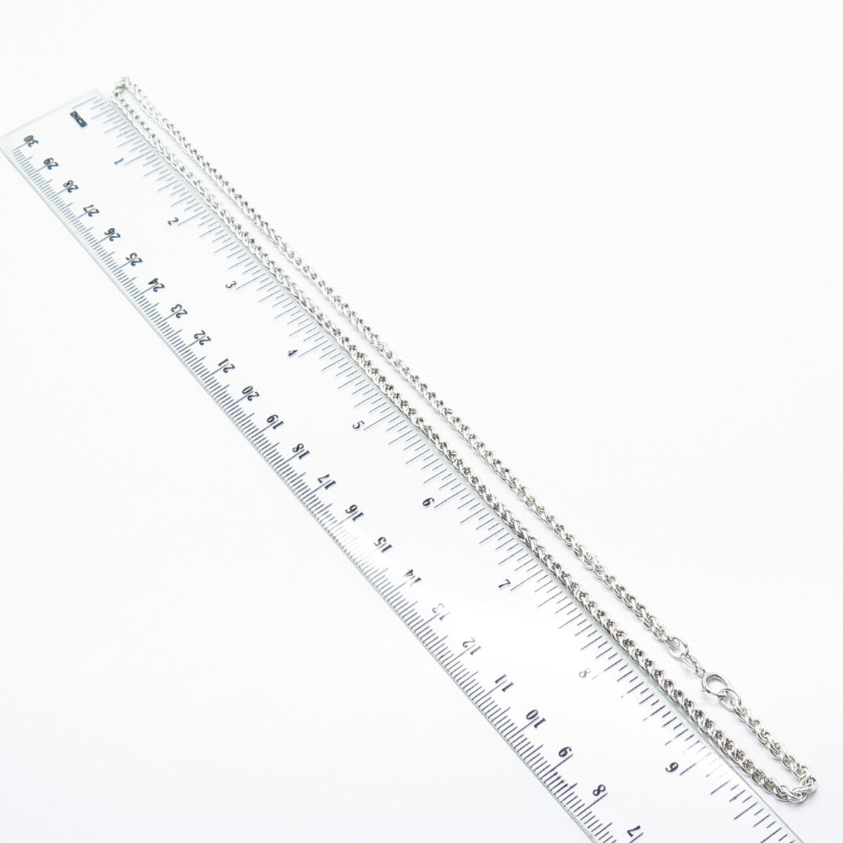 925 Sterling Silver Braided Chain Necklace 20"