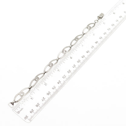 W.E. Richards Sterling Silver Antique Art Deco Interlocked Link Bracelet 7.5"