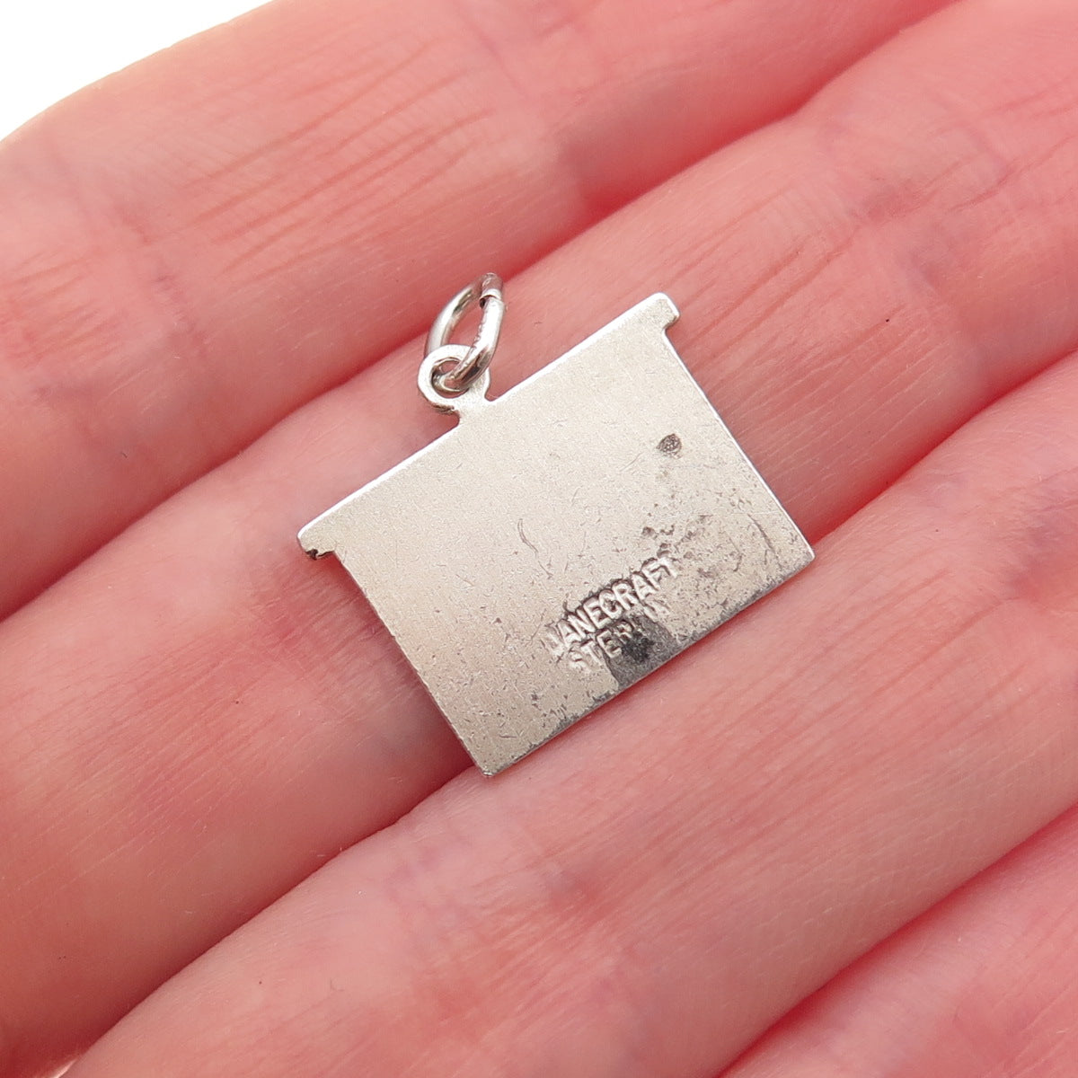 Danecraft Sterling Silver Antique Art Deco Enamel Fireplace Mini Charm Pendant